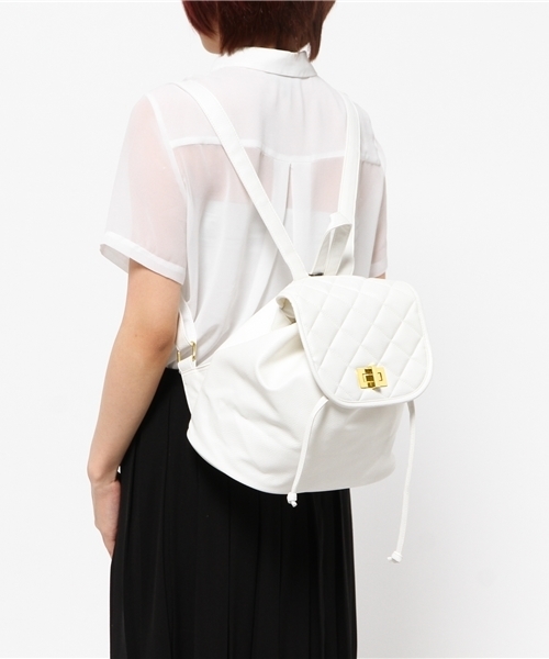 WEGO（ウィゴー）の「WEGO/キルティングリュック（バックパック/リュック・レディース・ブラック/その他1/ワイン/ネイビー/ホワイト・FREE）」の14枚目の写真