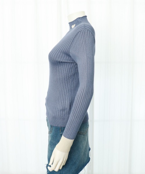 Miniministore(ミニミニストア)の「ニットトップス プチハイネック 配色(ニット/セーター・レディース・ホワイト/ベージュ/ブルー/ブラック・FREE)」の16枚目の写真