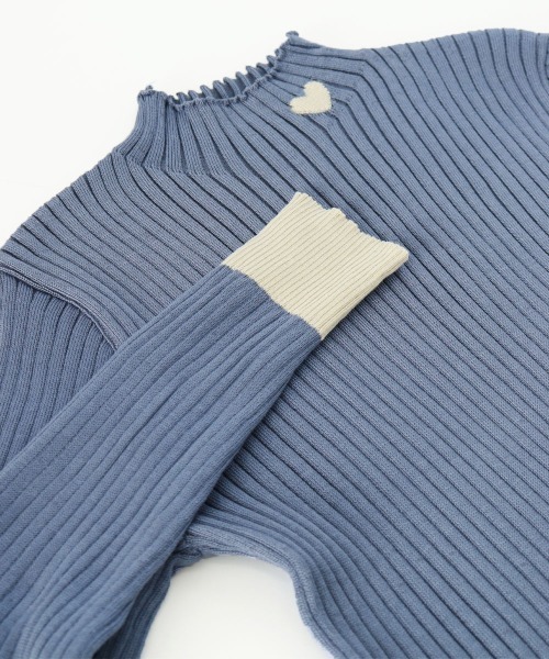 Miniministore(ミニミニストア)の「ニットトップス プチハイネック 配色(ニット/セーター・レディース・ホワイト/ベージュ/ブルー/ブラック・FREE)」の18枚目の写真