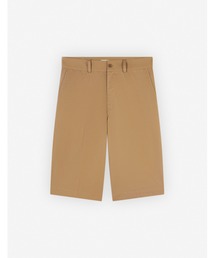 WIDE LEG CHINO BERMUDA IN COTTON GABARDINE WITH RUGBY PATCH