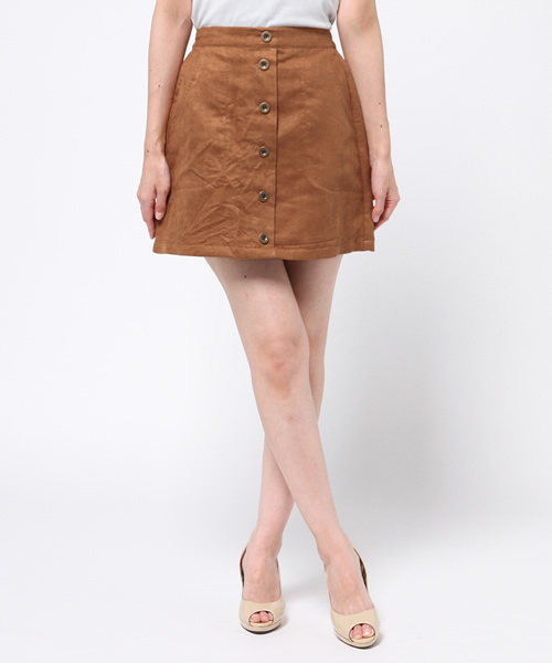 WEGO(ウィゴー)の「WEGO/フェイクスエードスカート(スカート・レディース・キャメル/ブラック・FREE)」の2枚目の写真