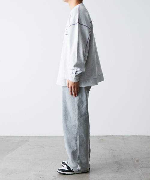 SOUNDSGOOOOD（サウンズグッド）の「【SOUNDS GOOOOD / サウンズグッド】ランダム刺繍裏毛プリントスウェット（スウェット・メンズ・ブルー/ライトグレー/オレンジ/ブラック・ONE SIZE）」の5枚目の写真