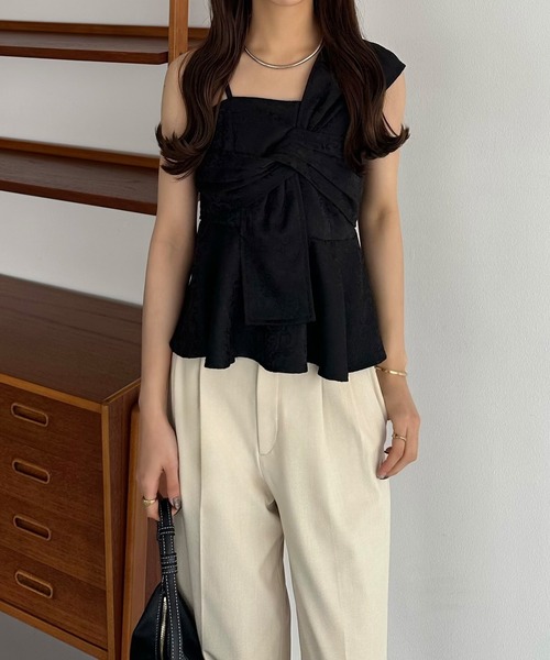 セール】アシメショルダージャガードキャミビスチェ（ベスト