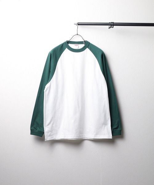 United Athle(ユナイテッドアスレ)の「/United Athle/5.6オンス ラグラン ロングスリーブ Tシャツ(Tシャツ/カットソー・メンズ・ホワイト×ブラック/ホワイト×グリーン・MEDIUM/LARGE/X-LARGE)」の1枚目の写真