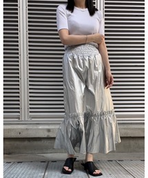 AULA AILA | メタリックシャーリングティアードスカート(スカート)