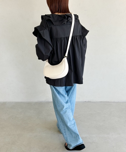 MYMOOD.（マイムード）の「2WAY PUハーフムーンバッグ（ハンドバッグ・レディース・ブラック/アイボリー・FREE）」の19枚目の写真