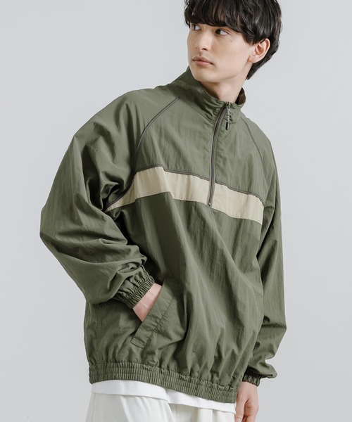 KRIFF MAYER（クリフメイヤー）の「KRIFF MAYER クリフメイヤー クリーネスハーフジップトラックジャケット 2337805（ナイロンジャケット・メンズ・グリーン/オレンジ/マルチ/チャコールグレー/ライトブラウン/ベージュ・M/L/XL）」の4枚目の写真