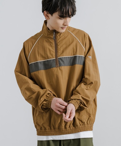KRIFF MAYER（クリフメイヤー）の「KRIFF MAYER クリフメイヤー クリーネスハーフジップトラックジャケット 2337805（ナイロンジャケット・メンズ・グリーン/オレンジ/マルチ/チャコールグレー/ライトブラウン/ベージュ・M/L/XL）」の2枚目の写真