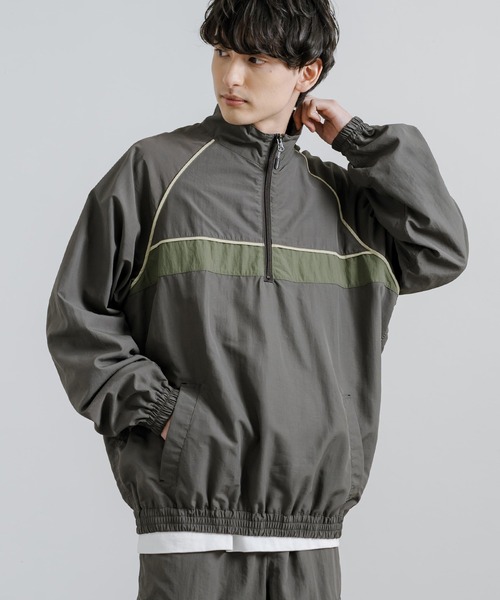KRIFF MAYER（クリフメイヤー）の「KRIFF MAYER クリフメイヤー クリーネスハーフジップトラックジャケット 2337805（ナイロンジャケット・メンズ・グリーン/オレンジ/マルチ/チャコールグレー/ライトブラウン/ベージュ・M/L/XL）」の7枚目の写真