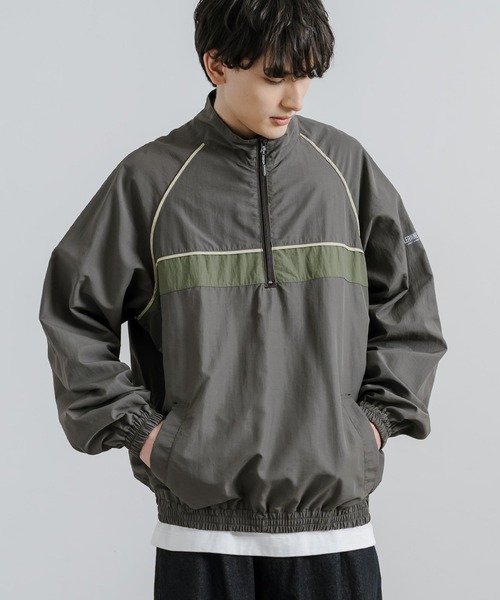KRIFF MAYER（クリフメイヤー）の「KRIFF MAYER クリフメイヤー クリーネスハーフジップトラックジャケット 2337805（ナイロンジャケット・メンズ・グリーン/オレンジ/マルチ/チャコールグレー/ライトブラウン/ベージュ・M/L/XL）」の8枚目の写真