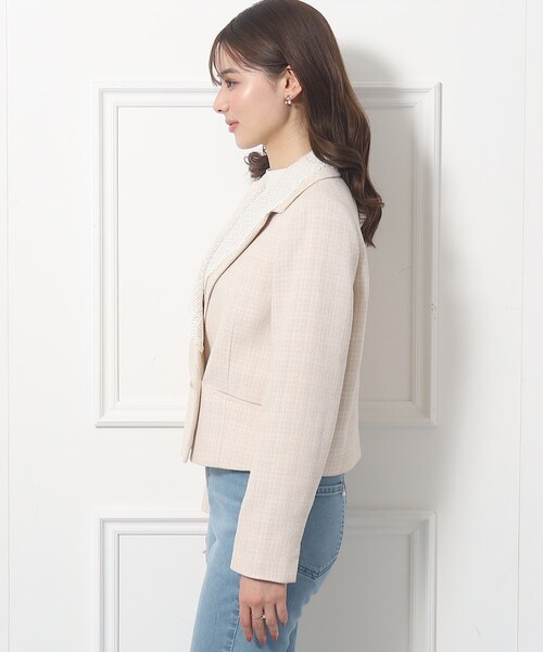 couture brooch（クチュールブローチ）の「◆レース衿付きアソート ショートジャケット（テーラードジャケット・レディース・アイボリー系3/ブラウン系その他/ブラウン系その他7/アイボリー系5・38/42）」の7枚目の写真