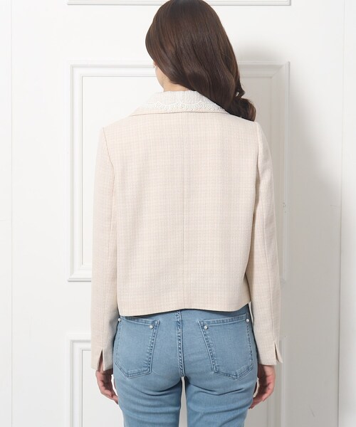 couture brooch（クチュールブローチ）の「◆レース衿付きアソート ショートジャケット（テーラードジャケット・レディース・アイボリー系3/ブラウン系その他/ブラウン系その他7/アイボリー系5・38/42）」の6枚目の写真