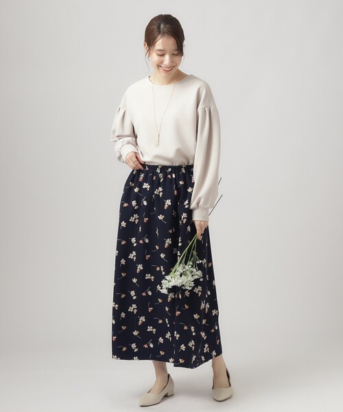 DRESKIP（ドレスキップ）の「◆【２点セット】アクセサリー付きお袖タックトップス（Tシャツ/カットソー・レディース・ライトグレー/ブラック/ブルー/オフホワイト・04/03/02）」の9枚目の写真