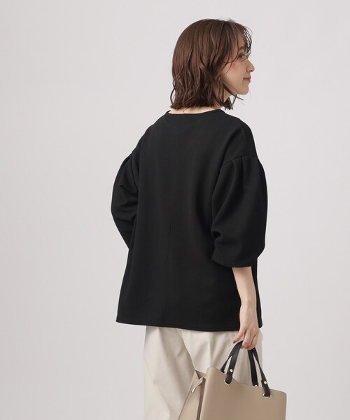 DRESKIP（ドレスキップ）の「◆【２点セット】アクセサリー付きお袖タックトップス（Tシャツ/カットソー・レディース・ライトグレー/ブラック/ブルー/オフホワイト・04/03/02）」の13枚目の写真