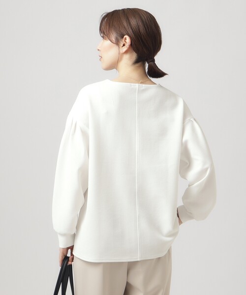 DRESKIP（ドレスキップ）の「◆【２点セット】アクセサリー付きお袖タックトップス（Tシャツ/カットソー・レディース・ライトグレー/ブラック/ブルー/オフホワイト・04/03/02）」の18枚目の写真