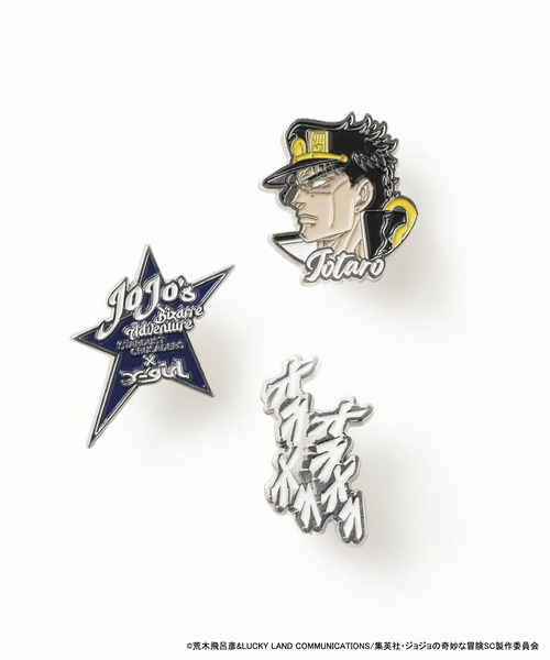 X-girl(エックスガール)の「X-girl×ジョジョの奇妙な冒険SC PINS SET(バッジ・レディース・A/B・ONE SIZE)」の2枚目の写真