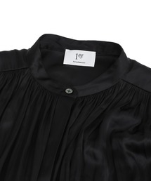 1er Arrondissement割繊サテンギャザーワンピース