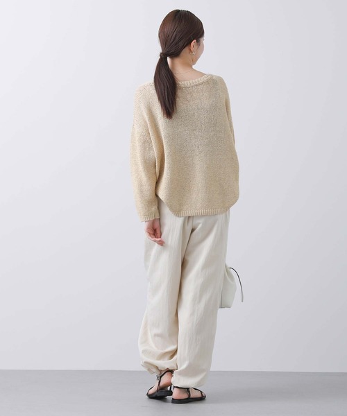 【新品】Gready Brilli ant L i混テープヤーン Vネックニット Gready Brilliant（グレディブリリアン）の「Li混テープヤーン