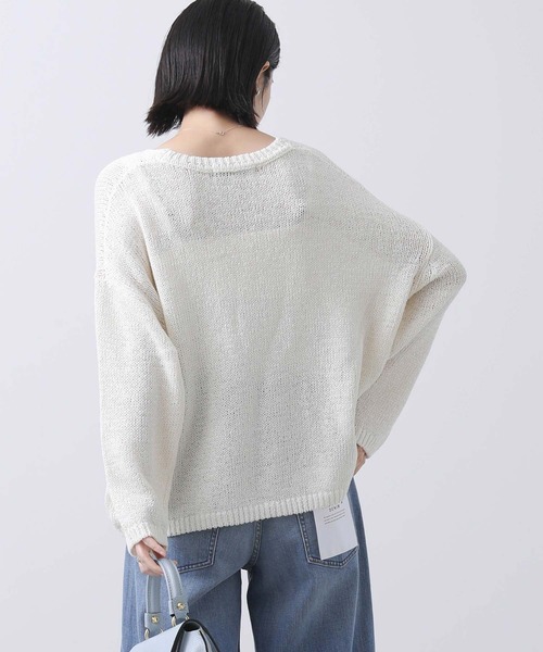 【新品】Gready Brilli ant L i混テープヤーン Vネックニット Gready Brilliant（グレディブリリアン）の「Li混テープヤーン
