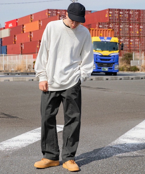 Dickies（ディッキーズ）の「Dickies/ディッキーズ ユーズド加工オーバーダイワイドチノパンツ（チノパンツ・メンズ・ベージュ/ブラック/ライトブルー/オフホワイト・M/L/XL）」の15枚目の写真