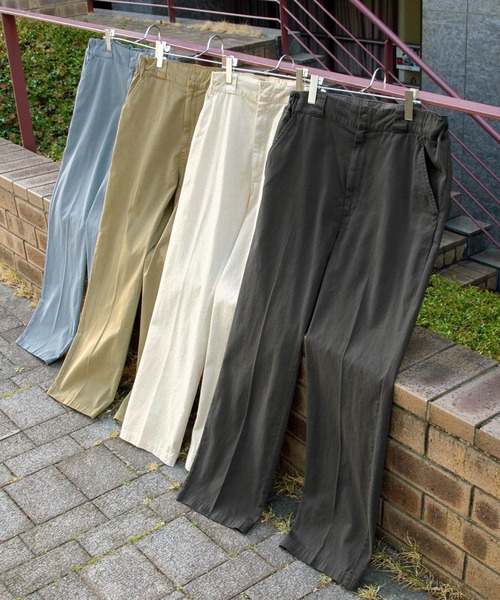 Dickies（ディッキーズ）の「Dickies/ディッキーズ ユーズド加工オーバーダイワイドチノパンツ（チノパンツ・メンズ・ベージュ/ブラック/ライトブルー/オフホワイト・M/L/XL）」の5枚目の写真