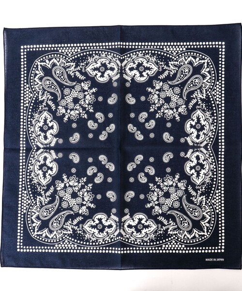 NOLLEY'S goodman（ノーリーズグッドマン）の「BANDANA SCARF PAISLEY バンダナスカーフ（バンダナ/スカーフ・メンズ・ブラウン系その他/ネイビー・FREE）」の3枚目の写真