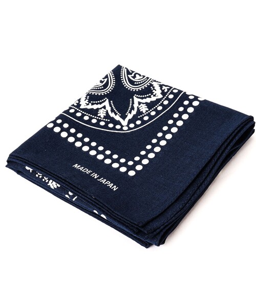 NOLLEY'S goodman（ノーリーズグッドマン）の「BANDANA SCARF PAISLEY バンダナスカーフ（バンダナ/スカーフ・メンズ・ブラウン系その他/ネイビー・FREE）」の9枚目の写真