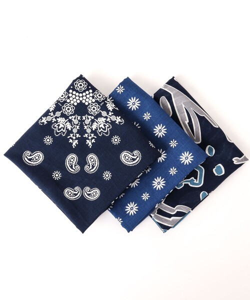 NOLLEY'S goodman（ノーリーズグッドマン）の「BANDANA SCARF PAISLEY バンダナスカーフ（バンダナ/スカーフ・メンズ・ブラウン系その他/ネイビー・FREE）」の15枚目の写真