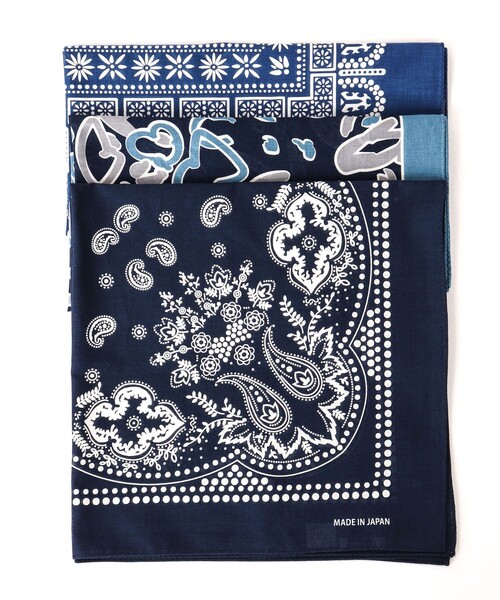 NOLLEY'S goodman（ノーリーズグッドマン）の「BANDANA SCARF PAISLEY バンダナスカーフ（バンダナ/スカーフ・メンズ・ブラウン系その他/ネイビー・FREE）」の16枚目の写真