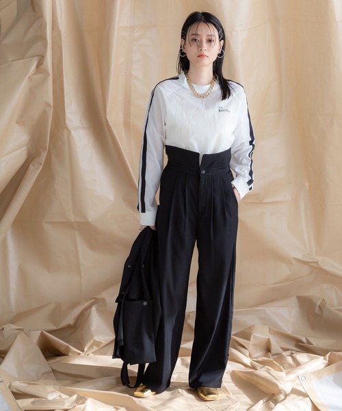 bohmal(ボマール)の「スリーブラインナイロンロンT(Tシャツ/カットソー・レディース・ブラック/ライム/ホワイト・FREE)」の20枚目の写真