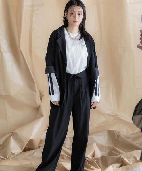 bohmal(ボマール)の「スリーブラインナイロンロンT(Tシャツ/カットソー・レディース・ブラック/ライム/ホワイト・FREE)」の21枚目の写真