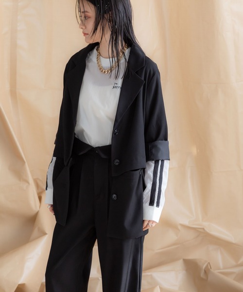 bohmal(ボマール)の「スリーブラインナイロンロンT(Tシャツ/カットソー・レディース・ブラック/ライム/ホワイト・FREE)」の22枚目の写真
