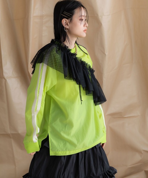 bohmal(ボマール)の「スリーブラインナイロンロンT(Tシャツ/カットソー・レディース・ブラック/ライム/ホワイト・FREE)」の5枚目の写真