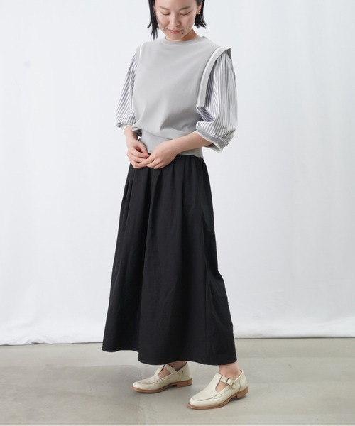 ニット セーター LC/LLL ドッキングカーディガン/ストライプ切替カーディガン レディース LADY LUCK LUCA ニット セーター LC/LLL ドッキングカーディガン