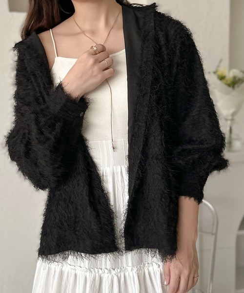 apres jour clair(アプレジュールクレア)の「【apres jour clair】フワフワシャツ【ZOZOTOWN限定アイテム】(シャツ/ブラウス・レディース・ブラック/アイボリー・フリー/X-LARGE)」の2枚目の写真
