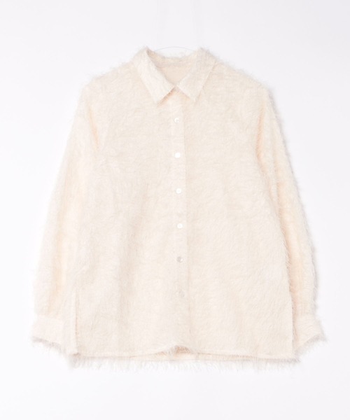 apres jour clair(アプレジュールクレア)の「【apres jour clair】フワフワシャツ【ZOZOTOWN限定アイテム】(シャツ/ブラウス・レディース・ブラック/アイボリー・フリー/X-LARGE)」の4枚目の写真