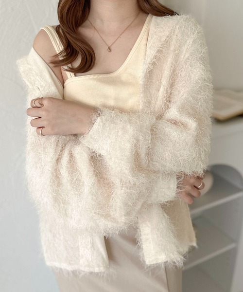 apres jour clair(アプレジュールクレア)の「【apres jour clair】フワフワシャツ【ZOZOTOWN限定アイテム】(シャツ/ブラウス・レディース・ブラック/アイボリー・フリー/X-LARGE)」の6枚目の写真