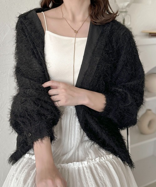 apres jour clair(アプレジュールクレア)の「【apres jour clair】フワフワシャツ【ZOZOTOWN限定アイテム】(シャツ/ブラウス・レディース・ブラック/アイボリー・フリー/X-LARGE)」の7枚目の写真