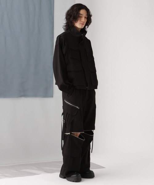 HARE（ハレ）の「【SET UP対応】2WAYコンパクトポケットブルゾン(HARE)（ブルゾン・メンズ・グレー/ブラック/オレンジ・FREE）」の5枚目の写真