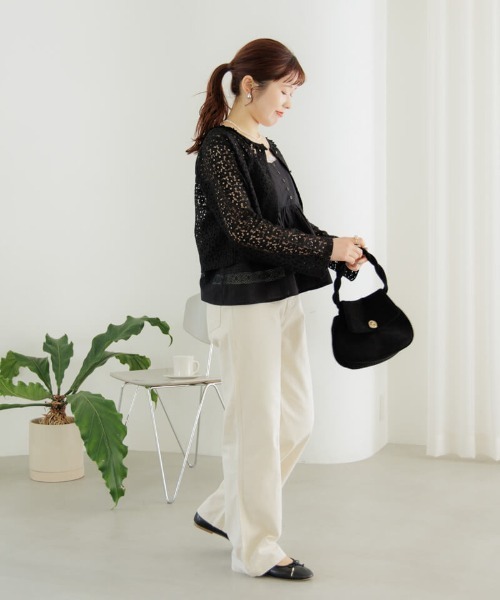 flower（フラワー）の「レーシーブルームブラウス（シャツ/ブラウス・レディース・ホワイト/ブラック・FREE）」の14枚目の写真