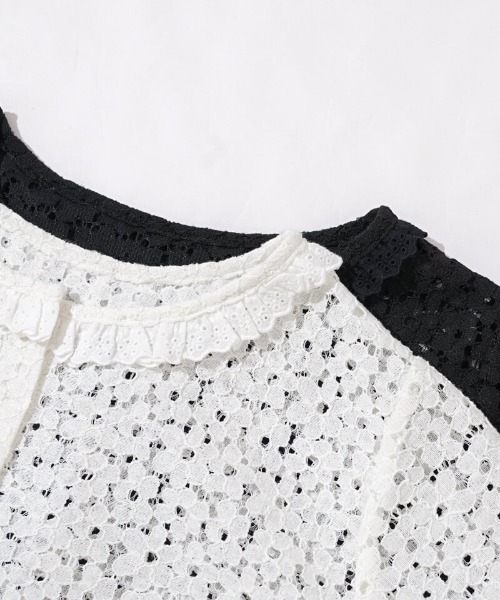 flower（フラワー）の「レーシーブルームブラウス（シャツ/ブラウス・レディース・ホワイト/ブラック・FREE）」の20枚目の写真