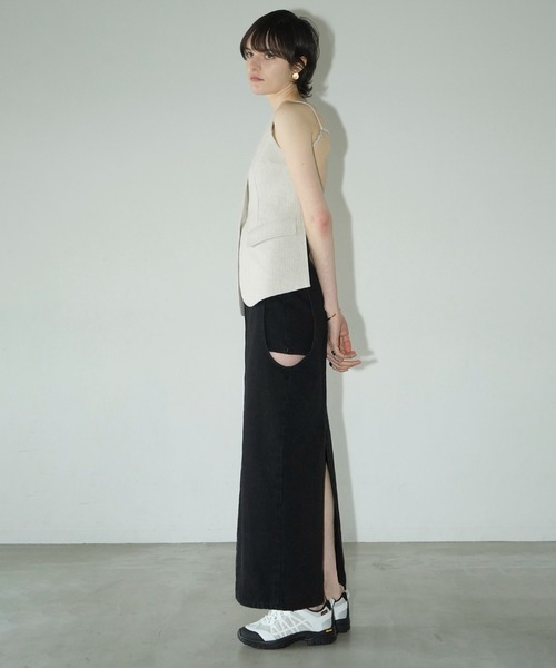 CLANE/クラネ】CIRCLE CUT LAYERED DENIM SKIRT/サークルカット