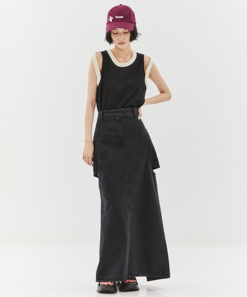 CLANE/クラネ】CIRCLE CUT LAYERED DENIM SKIRT/サークルカット