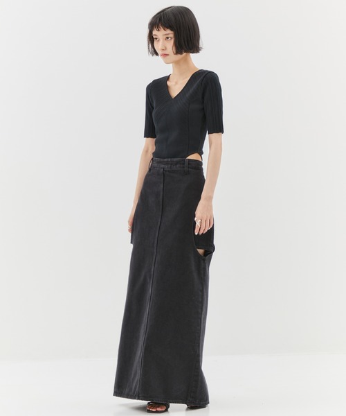 CLANE/クラネ】CIRCLE CUT LAYERED DENIM SKIRT/サークルカット