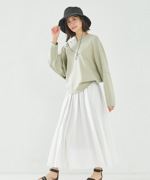 abahouse mavie（アバハウスマヴィ）の「コットンナイロンハット(ストラップ付)（ハット・レディース・ライトグレー/ブラック・フリー）」の7枚目の写真