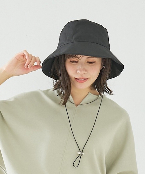 abahouse mavie（アバハウスマヴィ）の「コットンナイロンハット(ストラップ付)（ハット・レディース・ライトグレー/ブラック・フリー）」の11枚目の写真