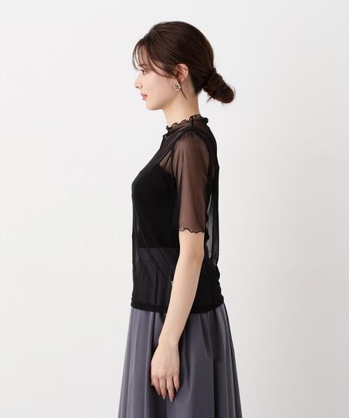 新品、未使用！PONTIチュールカットソー タック入りチュールトップス | PROPORTION BODY DRESSING