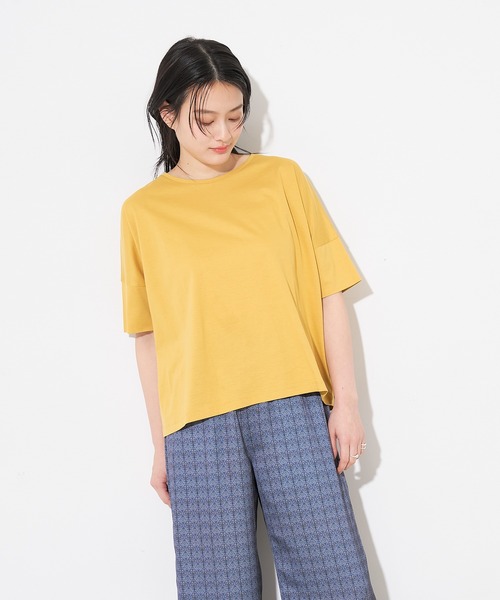 collex(コレックス)の「【接触冷感・UVカット】コンパクトクールTシャツ(Tシャツ/カットソー・レディース・ライトブルー/ブラック/オレンジ系その他/チャコールグレー/ホワイト/グレイッシュベージュ/イエロー・フリー)」の6枚目の写真