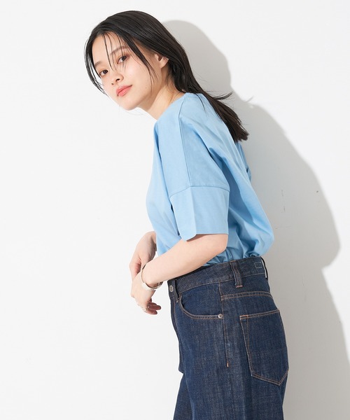 collex(コレックス)の「【接触冷感・UVカット】コンパクトクールTシャツ(Tシャツ/カットソー・レディース・ライトブルー/ブラック/オレンジ系その他/チャコールグレー/ホワイト/グレイッシュベージュ/イエロー・フリー)」の5枚目の写真