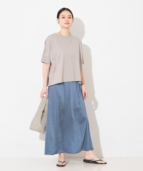 collex(コレックス)の「【接触冷感・UVカット】コンパクトクールTシャツ(Tシャツ/カットソー・レディース・ライトブルー/ブラック/オレンジ系その他/チャコールグレー/ホワイト/グレイッシュベージュ/イエロー・フリー)」の18枚目の写真